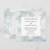 Greenery Square Waterverf Botanical Wedding Kaart (Voorkant / Achterkant)