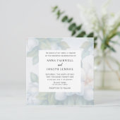 Greenery Square Waterverf Botanical Wedding Kaart (Staand voorkant)