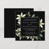 Greenery Square | Waterverf Botanische bruiloft Kaart (Voorkant / Achterkant)