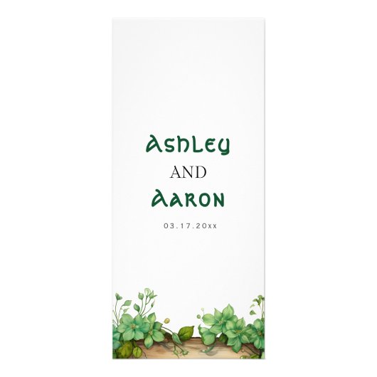 Greenery St. Patrick's Day Ierse trouwkaart Reclamekaart (Achterkant)