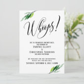Greenery stelt huwelijk 'Whoops!' uit aankondiging (Staand voorkant)