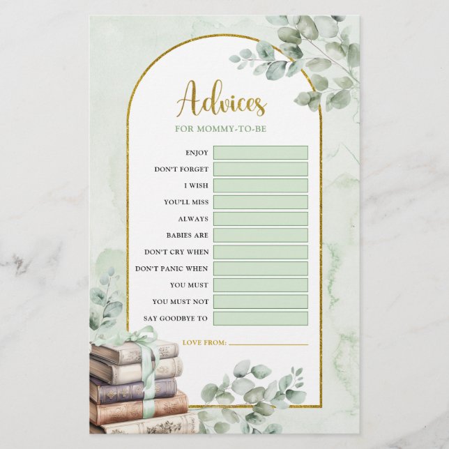 Greenery Storybook Adviezen voor Mom-to-be Games (Voorkant)