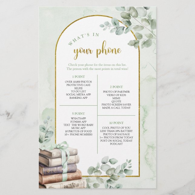 Greenery Storybook Wat zit er in je telefoon spel (Voorkant)