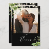 Greenery String Lights Fototafelnummer Bedankkaart (Voorkant / Achterkant)