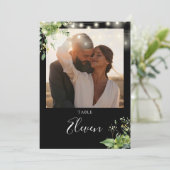 Greenery String Lights Fototafelnummer Bedankkaart (Staand voorkant)