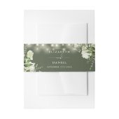 Greenery String Lights Olive Green Wedding Uitnodigingen Wikkel (Voorkant Voorbeeld)