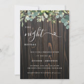 Greenery String Lights Rehearsal Dinner Invitation Kaart (Voorkant)