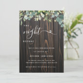 Greenery String Lights Rehearsal Dinner Invitation Kaart (Staand voorkant)