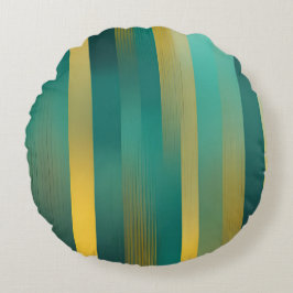 Greenery Stripes AI kunst Rond Kussen