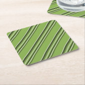Greenery Stripes Pattern Green Stripe Elegamt Kartonnen Onderzetters (Schuin)