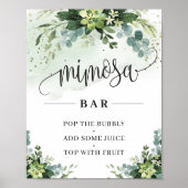 Greenery succulent bloemen mimosa bar sign poster (Voorkant)