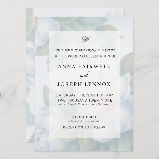 Greenery Succulent Leaf Mint Waterverf Botanisch Kaart (Voorkant / Achterkant)