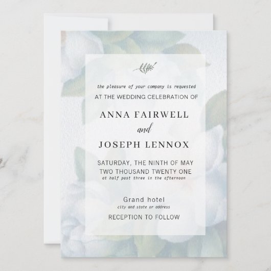 Greenery Succulent Leaf Mint Waterverf Botanisch Kaart (Voorkant)