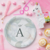 Greenery Succulent Leaf Mint Waterverf Botanisch Papieren Bordje (Feest)