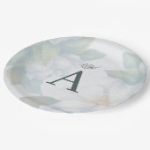 Greenery Succulent Leaf Mint Waterverf Botanisch Papieren Bordje (Gekanteld)