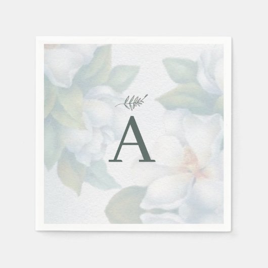 Greenery Succulent Leaf Mint Waterverf Botanisch Servet (Voorkant)