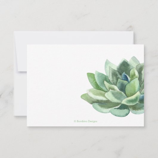 Greenery Succulent RSVP Stylish|Desert Roos Aankondiging (Achterkant)