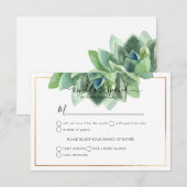 Greenery Succulent RSVP Stylish|Desert Roos Aankondiging (Voorkant / Achterkant)