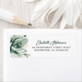 Greenery - Succulent Waterverf Wedding Etiket (Insitu)