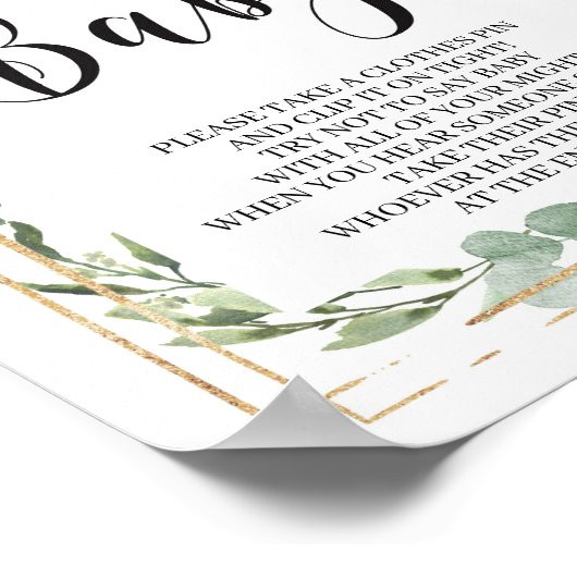 Greenery succulent zeg geen baby-spelbord poster (Hoek)