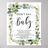 Greenery succulent zeg geen baby-spelbord poster (Voorkant)