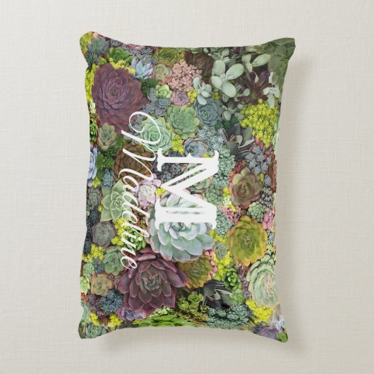 Greenery Succulents Accent Kussen (Achterkant (Verticaal))