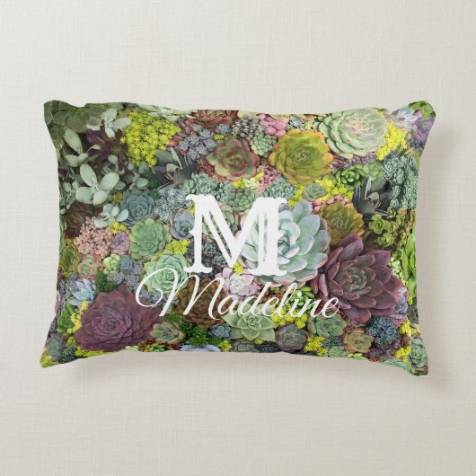 Greenery Succulents Accent Kussen (Achterkant)