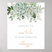 Greenery Succulents Baby shower Envelope Station Poster (Voorkant)