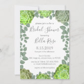 Greenery Succulents Bridal Shower Invitations Kaart (Voorkant)