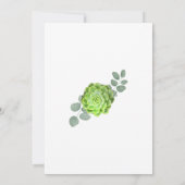 Greenery Succulents Bridal Shower Invitations Kaart (Achterkant)