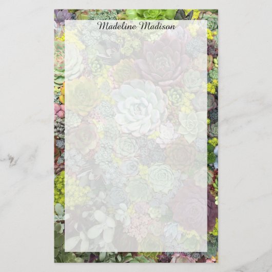 Greenery Succulents Briefpapier (Voorkant)