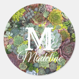 Greenery Succulents Ronde Sticker
