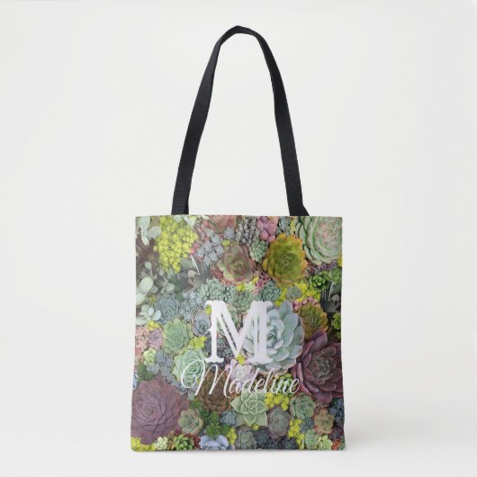 Greenery Succulents Tote Bag (Voorkant)
