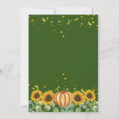 Greenery Sunflower Autumn Pumpkin Baby shower Kaart (Achterkant)