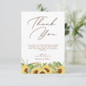 Greenery Sunflower Baby shower Hartelijk dank Bedankkaart (Staand voorkant)