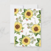 Greenery Sunflower Baby shower Hartelijk dank Bedankkaart (Achterkant)