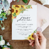 Greenery Sunflower Baby shower Kaart