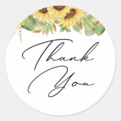 Greenery Sunflower Baby shower Ronde Sticker (Voorkant)