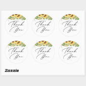 Greenery Sunflower Baby shower Ronde Sticker (Vel)