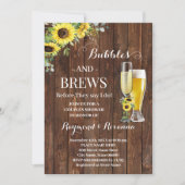 Greenery Sunflower Bubble & Brews Couples Shower Kaart (Voorkant)