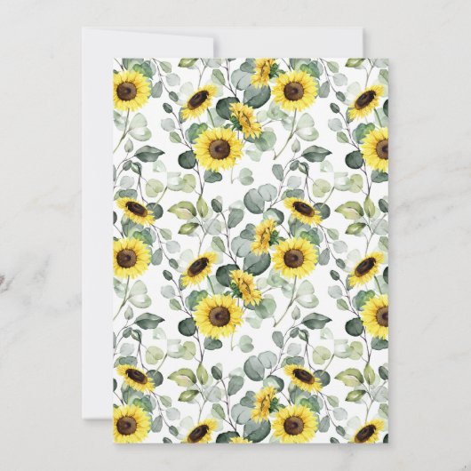 Greenery Sunflower Bubble & Brews Couples Shower Kaart (Achterkant)