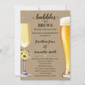 Greenery Sunflower Bubbles & Brews voor ik dat doe Kaart (Voorkant)