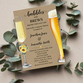Greenery Sunflower Bubbles & Brews voor ik dat doe Kaart
