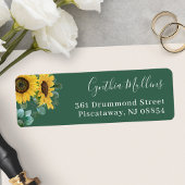 Greenery Sunflower Eucalyptus Foliage Etiket