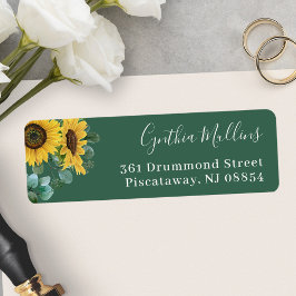 Greenery Sunflower Eucalyptus Foliage Etiket