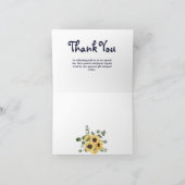 Greenery Sunflower Eucalyptus String Light Wedding Bedankkaart (Binnen)