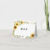 Greenery Sunflower Eucalyptus String Light Wedding Bedankkaart (Achterkant)
