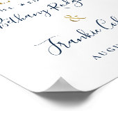 Greenery Sunflower Floral Gold Glitter Wedding Poster (Hoek)