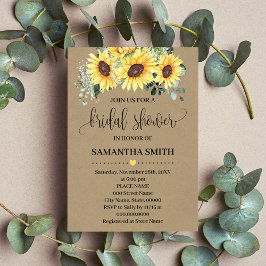 Greenery Sunflower Floral Vrijgezellenfeest Rustic Kaart
