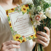 Greenery Sunflower Flowers Baby shower Kaart